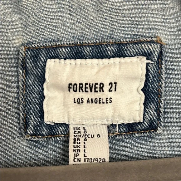 Forever 21 Ripped Blue Jean Jacket - Picture 2 of 2